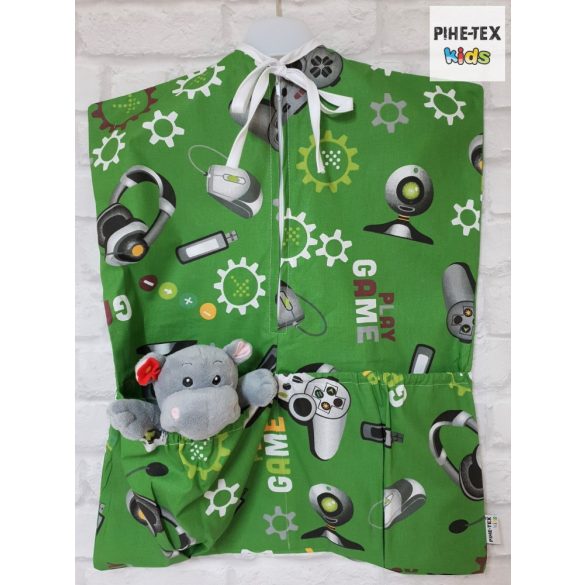 Gamer zöld 4 részes ovis kezdőcsomag (597/Z) (2 részes mintás, ovis zsák, tornazsák, vízhatlan matracvédő lepedő) + ajándék ovis törölköző