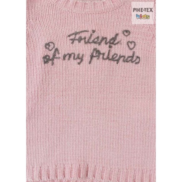 Losan rózsaszín kislány pulóver, hímzett felirattal (926-5001AA) 