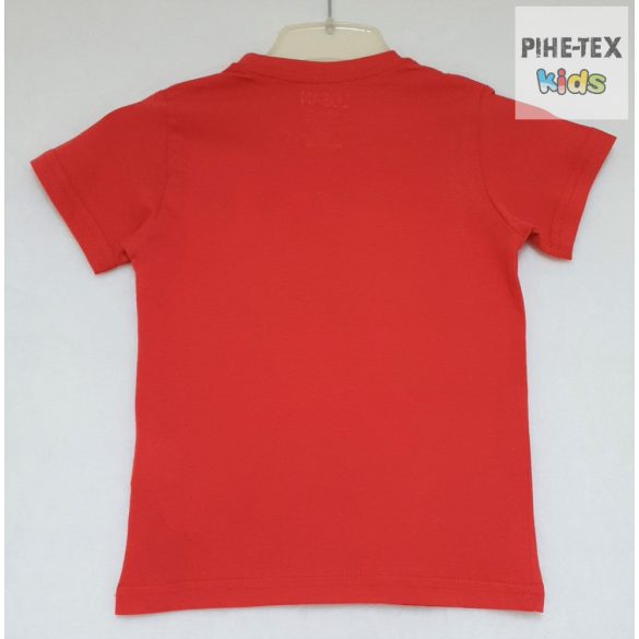 Losan fiú, piros színű, rövid ujjú póló, megfordítható flitteres mintával (015-1211AL)