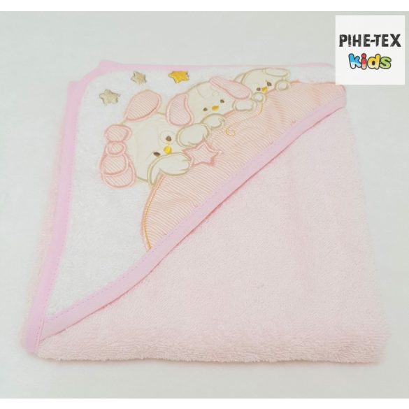 Cuki állatok rózsaszín 6 részes babaágynemű szett puha pelenkázó lappal (576/R) (4 részes,  pelenkázó lap, babafészek) + ajándék frottír kifogó