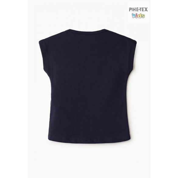 Losan sötétkék, kislány, rövid ujjú póló, megfordítható flitteres mintával (016-1203AL) 