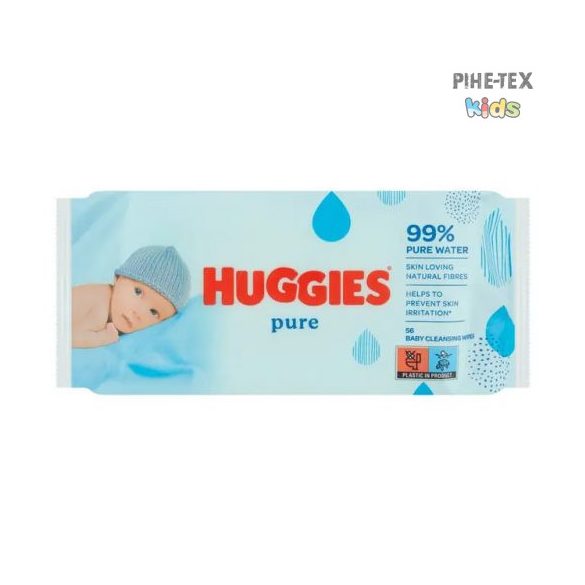 Huggies Pure biológiailag lebomló nedves baba törlőkendő 56lapos