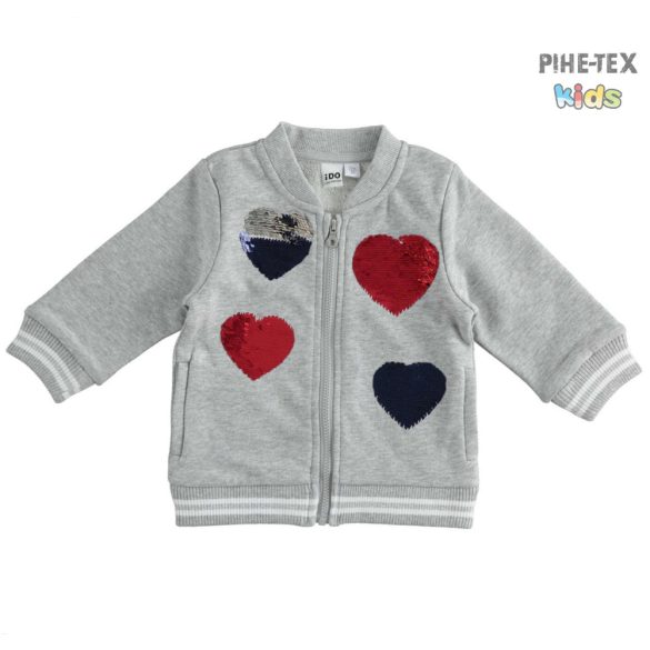 iDO lány, szürke, pulóver, megfordítható flitteres mintával (K615/00-8992)