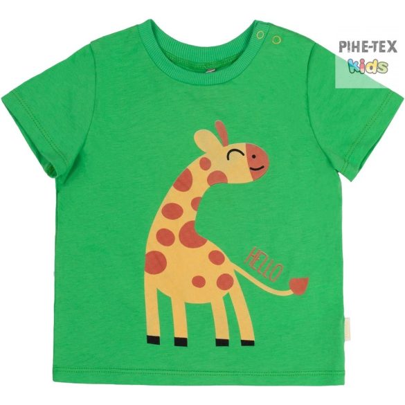 Bembi zöld, kisfiú póló, zsiráf mintával  (FB691)