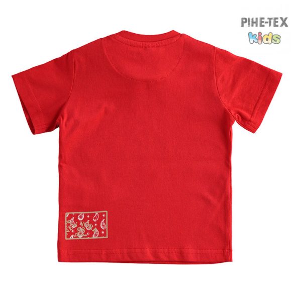 iDO fiú, piros, rövid ujjú póló, nyomott mintával (J679/00-2256)