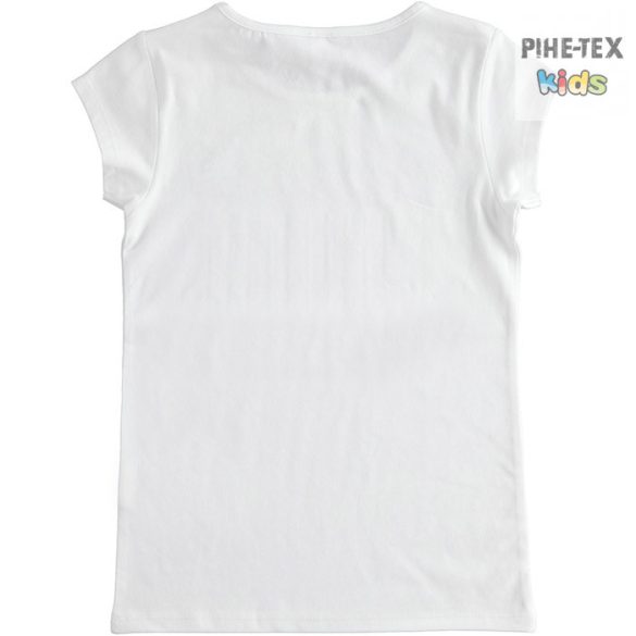 iDO lány, fehér, rövid ujjú póló, nyomott mintával (J498/00-0113)