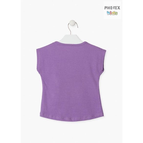 Losan lila, kislány, rövid ujjú póló, megfordítható flitteres mintával (016-1203AL) 