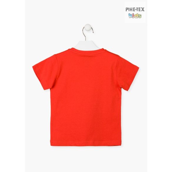 Losan fiú piros színű, rövid ujjú póló, nyomott mintás (015-1632AL)