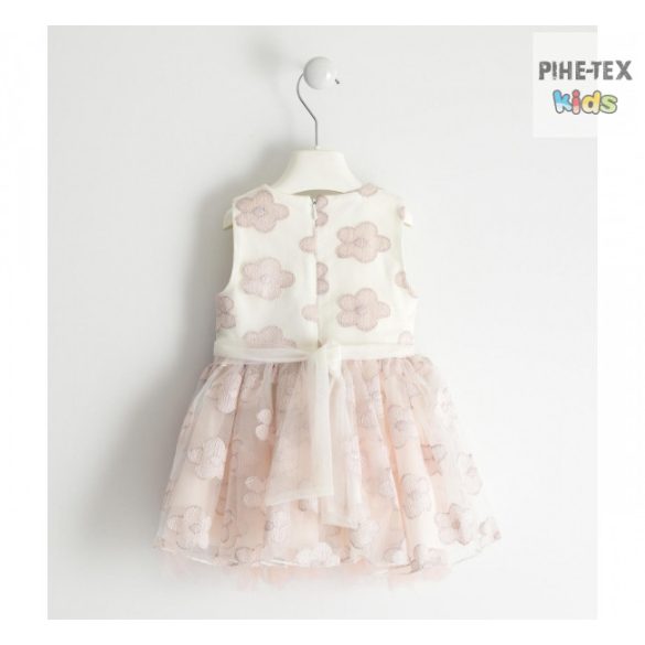 iDO lány, fehér-rózsaszín, virág mintás, alkalmi ruha (J295/00-8146)