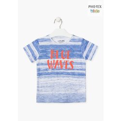   Losan fiú fehér-kék, rövid ujjú póló, nyomott Blue Waves felirattal (015-1004AL)
