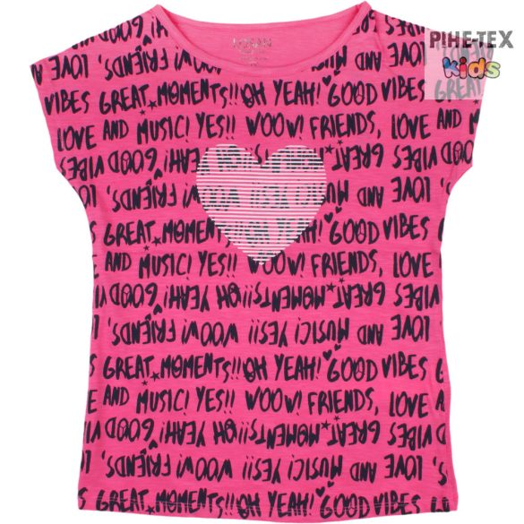 Losan pink, lány, rövid ujjú póló, nyomott mintával (014-1201AL) 