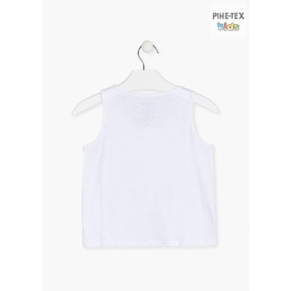 Losan fehér színű, lány trikó, megfordítható flitteres mintával (014-1014AL)