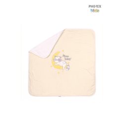   Bembi újszülött takaró,vaj,mosómedve mintával-felirattal (OD13)