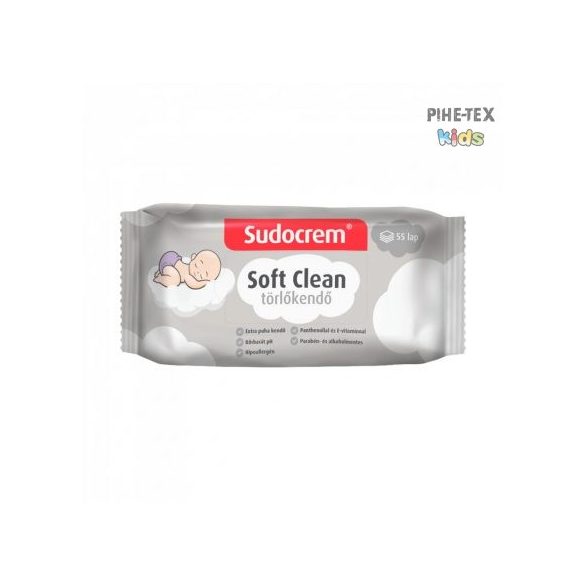 Sudocrem Soft Clean törlőkendő, 55 lapos