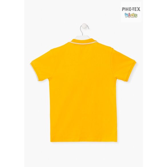 Losan fiú rövid ujjú póló, sárga, hímzett mintával, Wild free felirattal (013-1633AL)