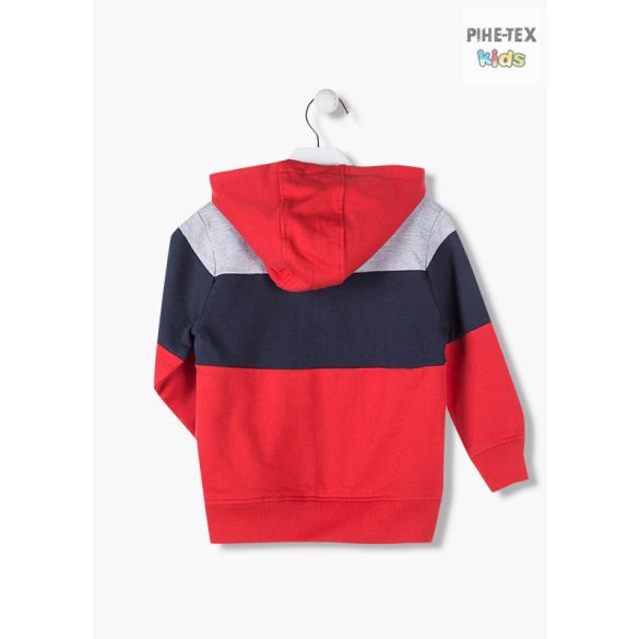 Losan fiú, piros-szürke-sötétkék pulóver, nyomott mintával, Game felirattal (925-6660AA)