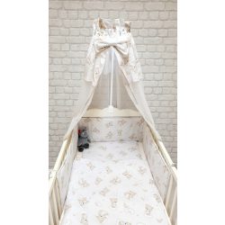 Apró virág bézs 4-piece Baby Bedding Set  (682/B)