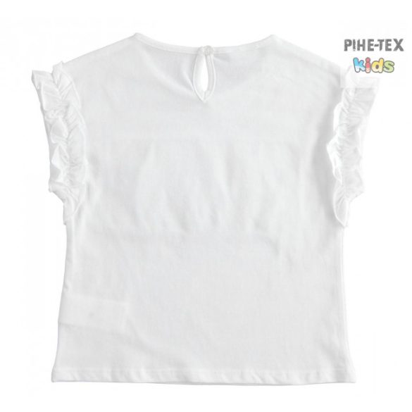 iDO lány, fehér, rövid ujjú póló, hímzett mintával (J497/00-0113)