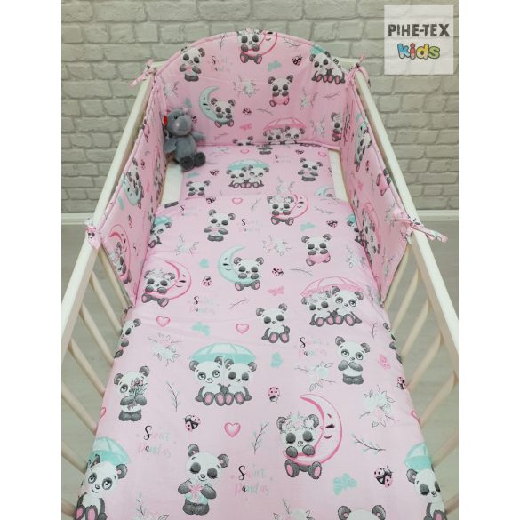Sweet Panda rózsa 3-piece Baby Bedding Set (579/R)