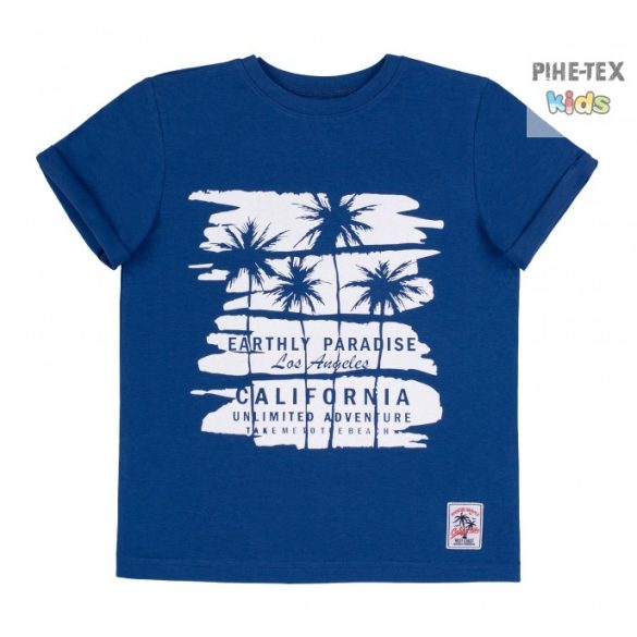 Bembi sötétkék, fiú póló, pálmafa mintával, Los Angeles felirattal  (FB695)