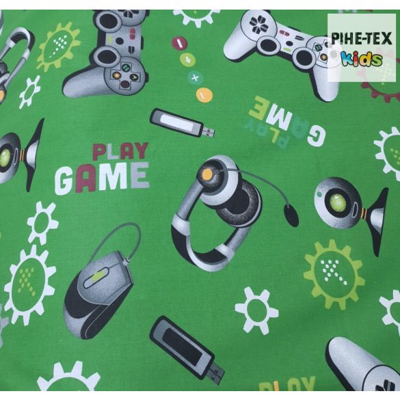 Gamer zöld 5 részes ovis kezdőcsomag (597/Z)(2 részes fehér, ovis huzat, ovis zsák, tornazsák, vízhatlan matracvédő lepedő) + ajándék ovis törölköző