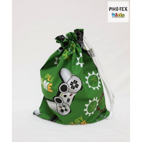 Gamer zöld 5 részes ovis kezdőcsomag (2 részes fehér, ovis huzat, ovis zsák, tornazsák, vízhatlan matracvédő lepedő) + ajándék ovis törölköző