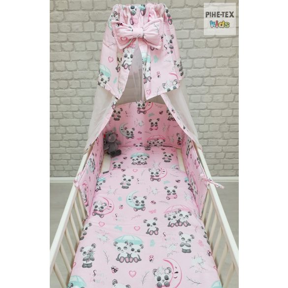 Sweet Panda rózsa,4-piece Baby Bedding Set (579/R)