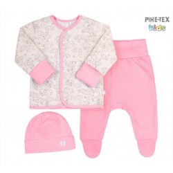   Bembi Díszdobozos újszülött kislány 3 részes szett rózsaszín,felhős mintával(KP209)