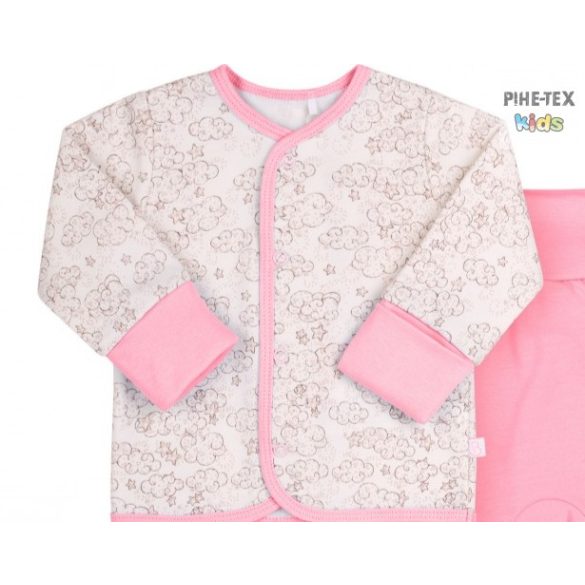 Bembi Díszdobozos újszülött kislány 3 részes szett rózsaszín,felhős mintával(KP209)