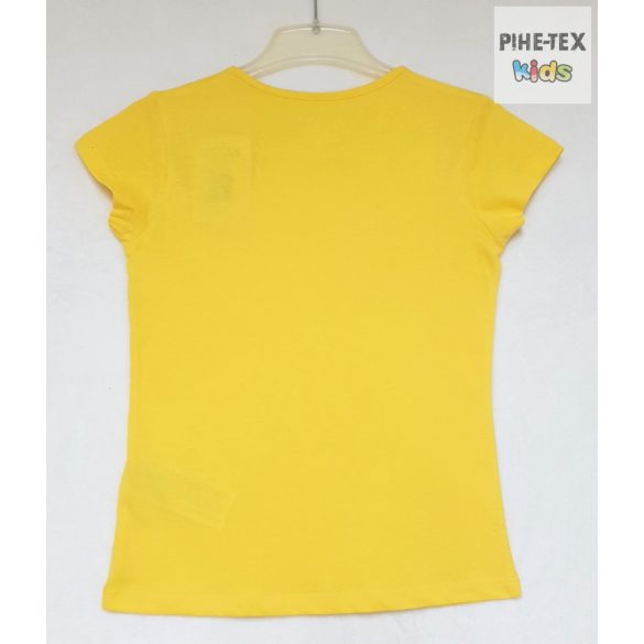 Losan sárga, lány póló, nyomott mintával, How lovely yellow is felirattal (014-1302AL) 