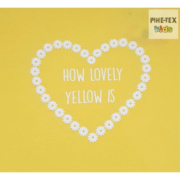 Losan sárga, lány póló, nyomott mintával, How lovely yellow is felirattal (014-1302AL) 