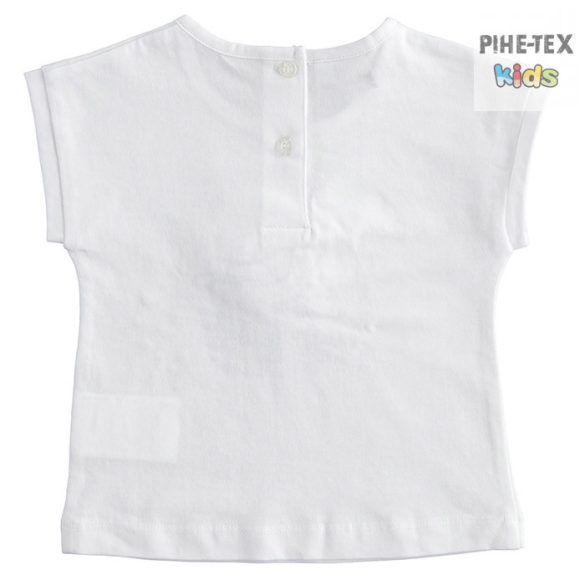 iDO lány, fehér rövid ujjú póló, nyomott és strasszköves mintával (J757/00-0113)