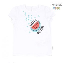   Bembi fehér, nyári kislány póló, nyomott dinnye mintával (FB701)