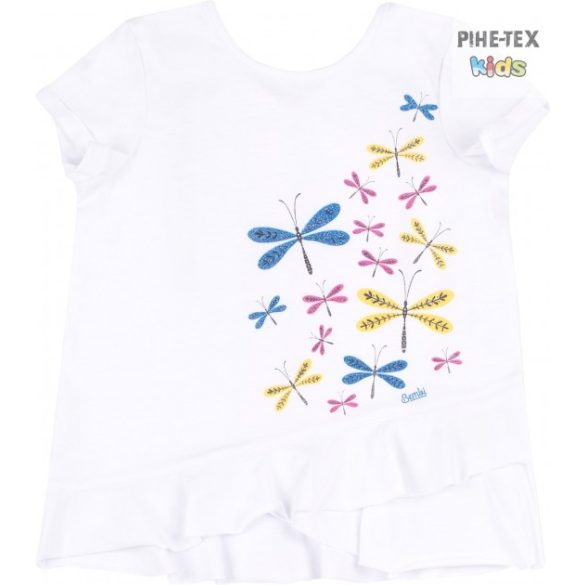 Bembi fehér, nyári kislány póló, nyomott mintával (FB702)