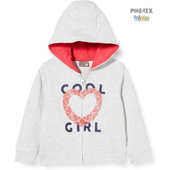Losan szürke kislány, pulóver, Cool Girl felirattal (016-6650AL) 