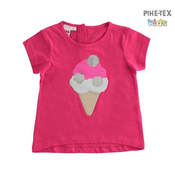 iDO lány, pink, rövid ujjú póló, megfordítható flitteres mintával (J767/00-2355)